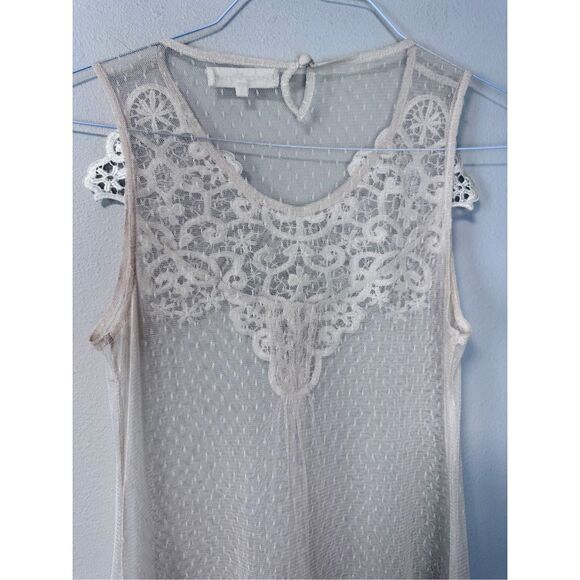 Altar’d State Sheer Cream Lace Mini Dress‎ Size Small - Picture 6 of 14